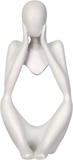 Sandstone Resin Thinker Style Abstract Sculpture Statue Collectible Figurines Home Office Bookshelf Desktop Decor(Small Sandstone,Left) - Grand Goldman