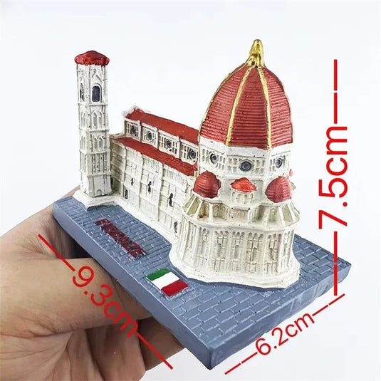 Santorini Greece Cambodia Colosseum Mont-Saint-Michel Florence Torre di Pisa Building Model Miniatures Desk Ornaments Home Decor - Grand Goldman