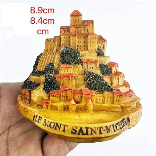 Santorini Greece Cambodia Colosseum Mont-Saint-Michel Florence Torre di Pisa Building Model Miniatures Desk Ornaments Home Decor - Grand Goldman