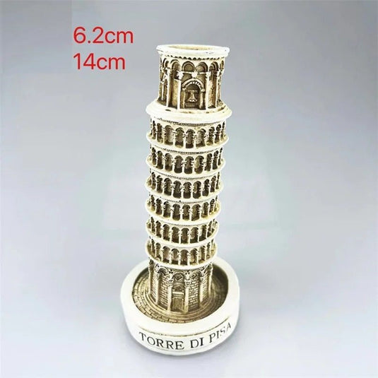 Santorini Greece Cambodia Colosseum Mont-Saint-Michel Florence Torre di Pisa Building Model Miniatures Desk Ornaments Home Decor - Grand Goldman