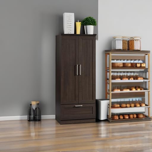 Sauder HomePlus Wardrobe/Pantry cabinets, L: 28.98" x W: 20.95" x H: 71.18", Dakota Oak - Grand Goldman