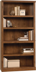 Sauder Miscellaneous Storage 5 Split Bookcase/Book Shelf, L: 35.28" x W: 13.23" x H: 69.76", Oiled Oak finish - Grand Goldman