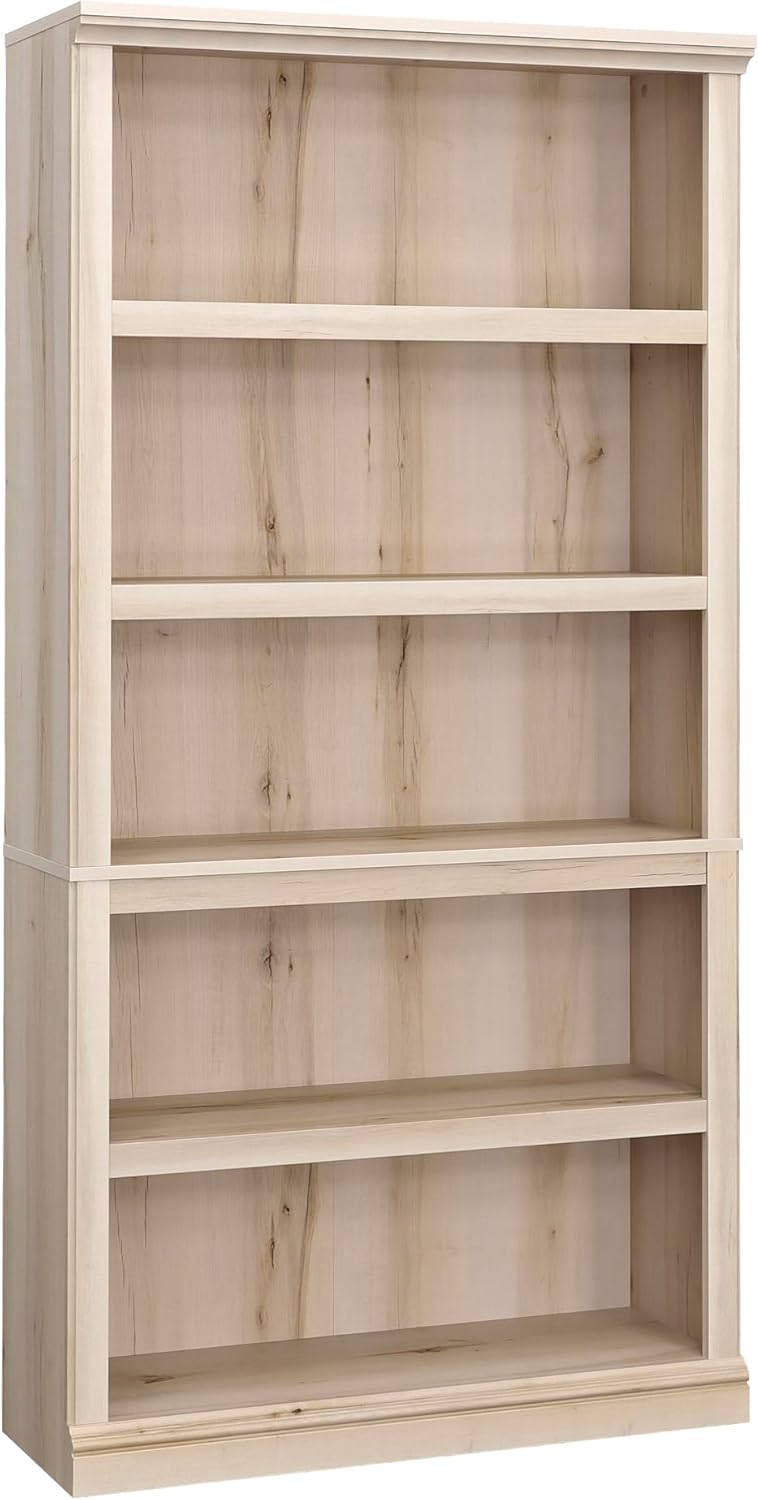 Sauder Miscellaneous Storage 5 Split Bookcase/Book Shelf, L: 35.28" x W: 13.23" x H: 69.76", Oiled Oak finish - Grand Goldman