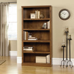 Sauder Miscellaneous Storage 5 Split Bookcase/Book Shelf, L: 35.28" x W: 13.23" x H: 69.76", Oiled Oak finish - Grand Goldman