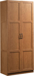 Sauder Select Storage Cabinet, Pantry Cabinet Kitchen Storage with Adjustable Shelves, Bathroom Storage Cabinet, in Highland Oak - Grand Goldman