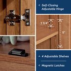 Sauder Select Storage Cabinet, Pantry Cabinet Kitchen Storage with Adjustable Shelves, Bathroom Storage Cabinet, in Highland Oak - Grand Goldman