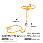 Minimalistische roestvrijstalen multi-stijl ontwerp open ring goudkleurige lichte gezellige vrouwen charme 18K PVD-geplateerde statement sieraden