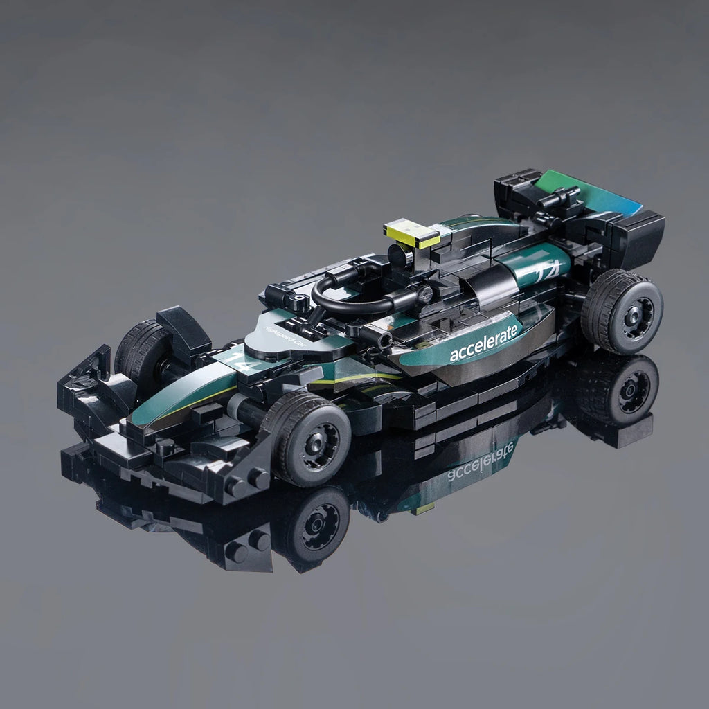 Exquisite Simulation Building Block Series Mini AMR24 Race Car Model Kits MOC Creative Children's Birthday Gifts Toys Vehicle