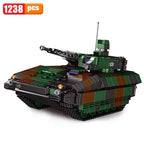 Military ww2 Cannon Assault Armored Vehicle Battle Tank Car Truck Army Weapon Building Blocks Sets Model Boys Toys for Kids Gift