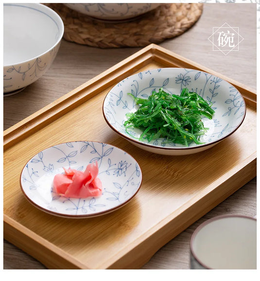 Jingdezhen Ceramic Tableware, Dish Set, Household Japanese Rice Bowl, Underglaze Color Tableware