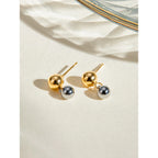 Spersonalizowane kolczyki z koralikami w dopasowanym złotym i srebrnym kolorze, pokryte 18K PVD, ze stali nierdzewnej, minimalistyczna modna biżuteria dla kobiet