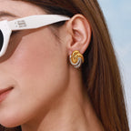 Zora Retroism 18K Gold Colour Plated Stainless Steel Gold Colour Silver Color Scheme Earrings, Women's Light  Adjustable Ear