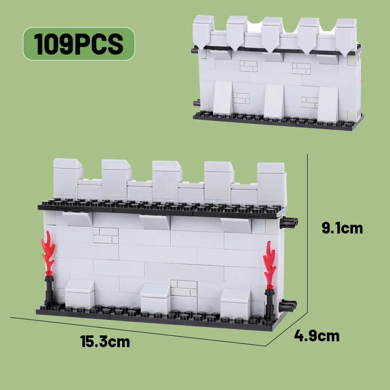 Medieval Military Tower Building Block Rome Knight Castle Siege Vehicle Hammer Boat Tent Flag Sword Weapons Bricks Toys Kid Gift