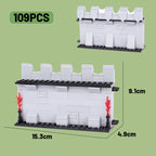 Medieval Military Tower Building Block Rome Knight Castle Siege Vehicle Hammer Boat Tent Flag Sword Weapons Bricks Toys Kid Gift