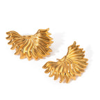 Stilfuld 18K forgyldt rustfrit stål uregelmæssige asymmetriske øreringe Anti-allergisk vandtæt charme Attraktive smykker kvinder