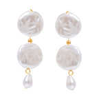 18K forgyldt erklæring Akryl perleknap glas vanddråbe øreringe kvinder rustfrit stål Rustfri smykker