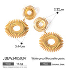 18K PVD Plated Stainless Steel Minimalist Double Layer Sunflower Stud Earrings Waterproof High Quality Attractive Women Jewelry - Grand Goldman