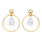 Hollow Out Circle Glas Perle Øreringe 18K PVD Belagt Dame Anti Allergisk Rust Beskyttet Stilfulde smykker bijoux femme