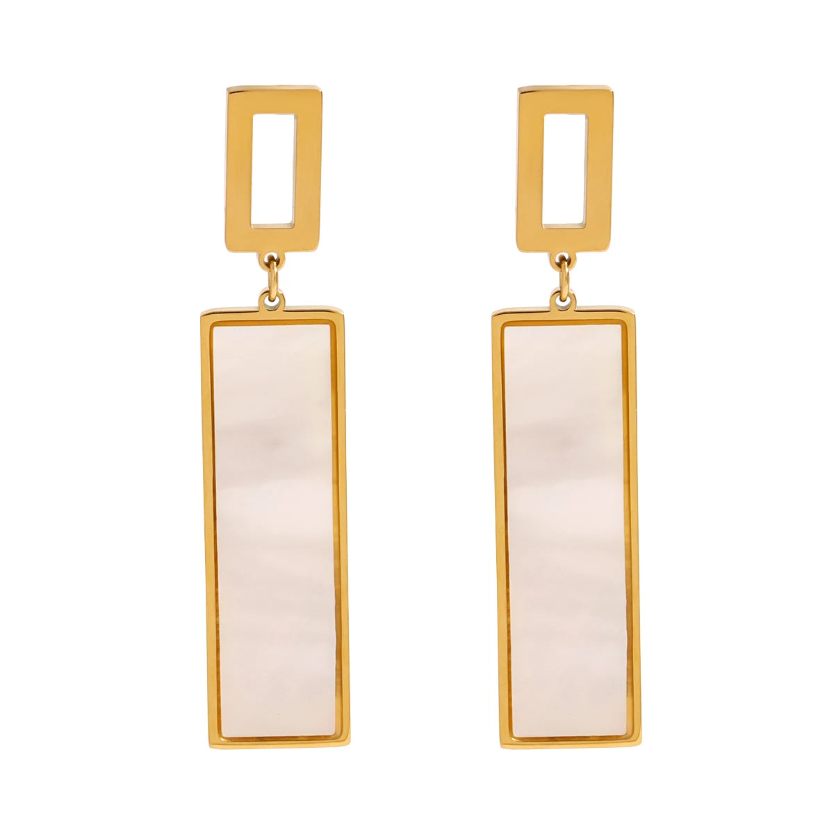 گوشواره‌های آویز مربع شیک از جنس فلز استیل ضدزنگ با روکش 18K PVD جلوگیری از حساسیت زیورآلات جذاب گوش