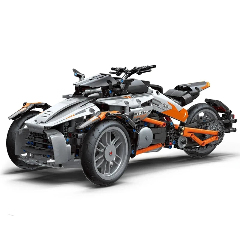 1228Pcs City Technical APP Remote Control Moter Power Motorcycle Building Block Bricks MOC Motorbike Model Boy Toy for Kids Gift