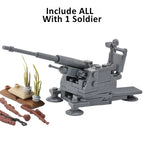 WW2 Germany Military Weapons Building Blocks Army Soldier Figure Anti-tank Gun Cannon Parts MOC Model Bricks Toys For Children ﻿