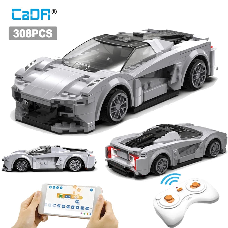Cada RC APP Remote Control Lotus Sports Car Building Blocks City RC Vehicle Racing Car Bricks Gifts Toys for Boys Children gifts