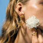 Tarnishproof Stainless Steel Chunky Luxury Starfish Pendants Earrings for Women 18K Gold Plated Thick Ear Minority Jewelry - Grand Goldman