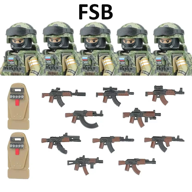 Military Special Forces MOC Building Block German KSK Special Forces Soldier Figure SWAT Army Gun Weapon Vest Backpack Brick Toy
