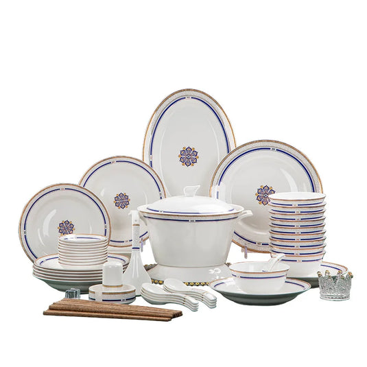 Coffret cadeau de vaisselle en céramique Jingdezhen Bols, plats, bols à soupe