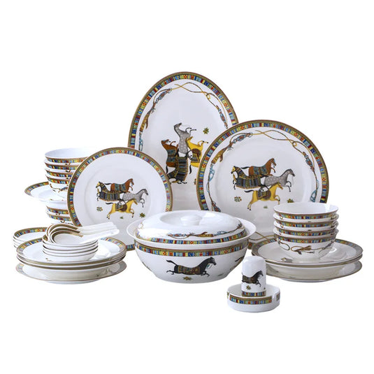 Jingdezhen Ceramic Tableware European Style Side Bowls, Dishes and Dishes Set for Home Use