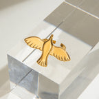 18K glad vredesduifvormige verstelbare open ring dames trendy roestvrijstalen bedel anti-allergische sieraden gala cadeau