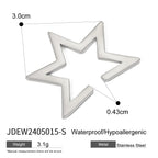 Zomer Licht Luxe 18K Goud Vergulde Roestvrijstalen Inkeping Ster Oorclip Gepolijst Metaal Statement Textuur Mode Sieraden