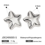 Minimalistische goldfarbene, leichte, gemütliche Y2K-Stil mollige fünfzackige Stern-Ohrringe für Damen, Charme, 18K PVD-beschichteter Statement-Schmuck