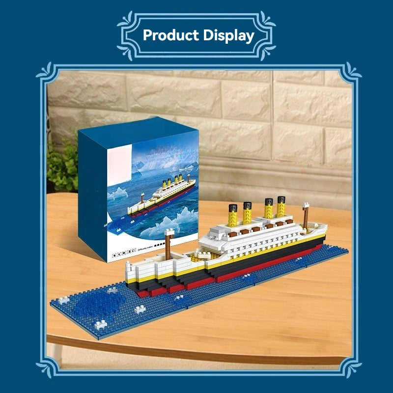 2025 MOC Creative Cruise Ship Micro Building Blocks DIY Tabletop Decoration Bricks Toys Titanic Model  Birthday Christmas Gifts