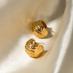 18 karat forgyldt rustfrit stål minimalistisk buttet følelse af tekstur C-formede øreringe forhindrer allergi Trendy charmsmykker