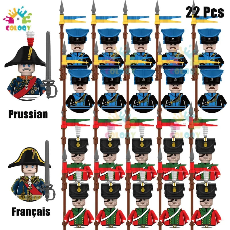 Kids Toys 22/10 Pcs Napoleonic Wars Military General Soldier Building Blocks Imperial Navy Figures Toys For Kids Birthday Gifts