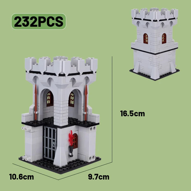 Medieval Military Tower Building Block Rome Knight Castle Siege Vehicle Hammer Boat Tent Flag Sword Weapons Bricks Toys Kid Gift