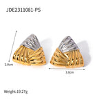 Geometric Stainless Steel Vintage Triangle Metal Earrings Statement Texture 18K Plated Temperament украшения бижутерия Gift