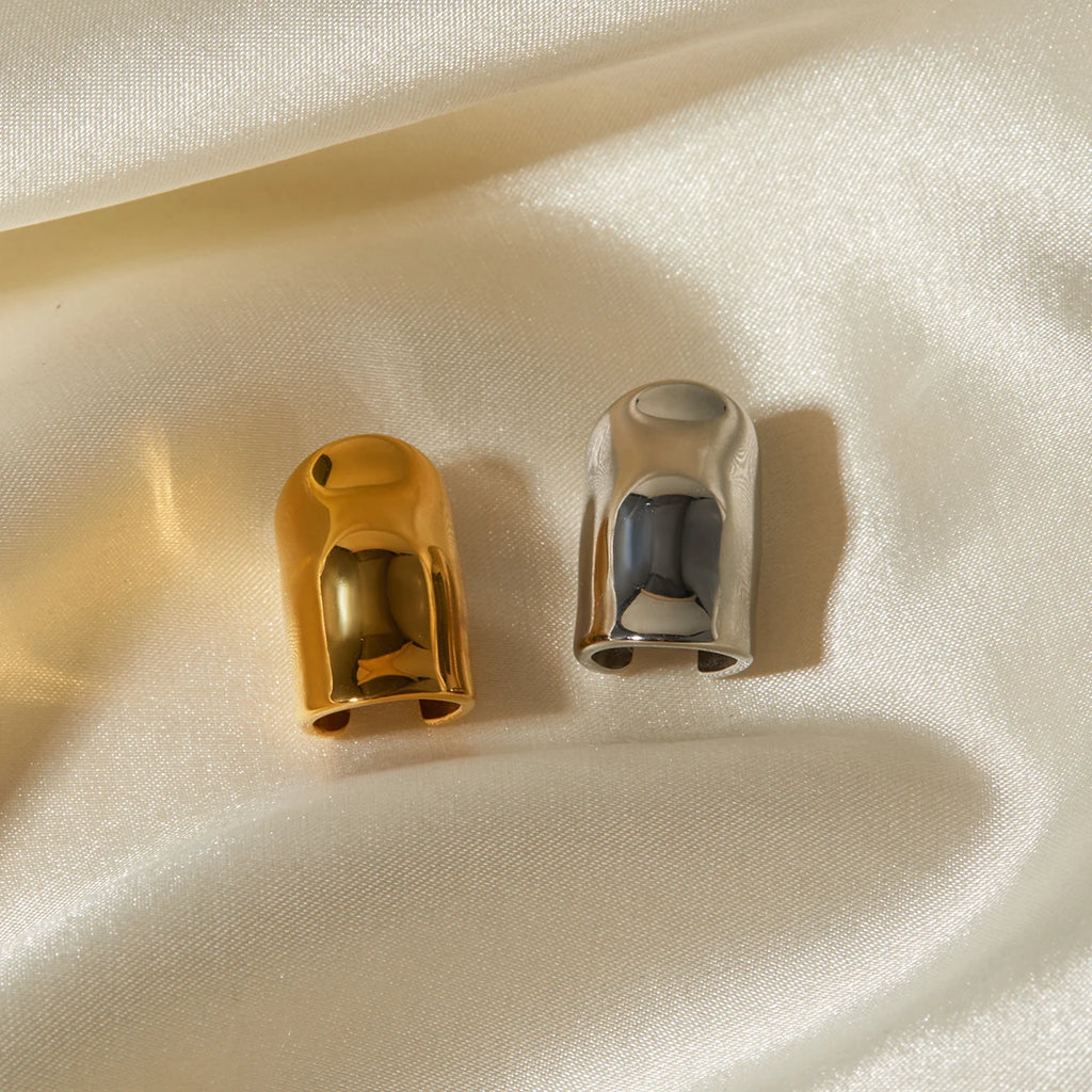 18k Goud Vergulde Roestvrijstalen Minimalistische Onregelmatige Gladde Oorclip Voorkomt Allergie Temperament Mode Charme Sieraden