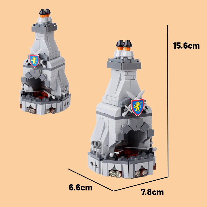 Medieval Military Tower Building Block Rome Knight Castle Siege Vehicle Hammer Boat Tent Flag Sword Weapons Bricks Toys Kid Gift