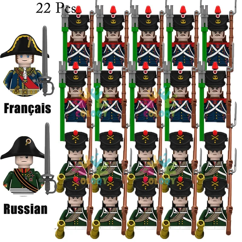 Kids Toys 22/10 Pcs Napoleonic Wars Military General Soldier Building Blocks Imperial Navy Figures Toys For Kids Birthday Gifts