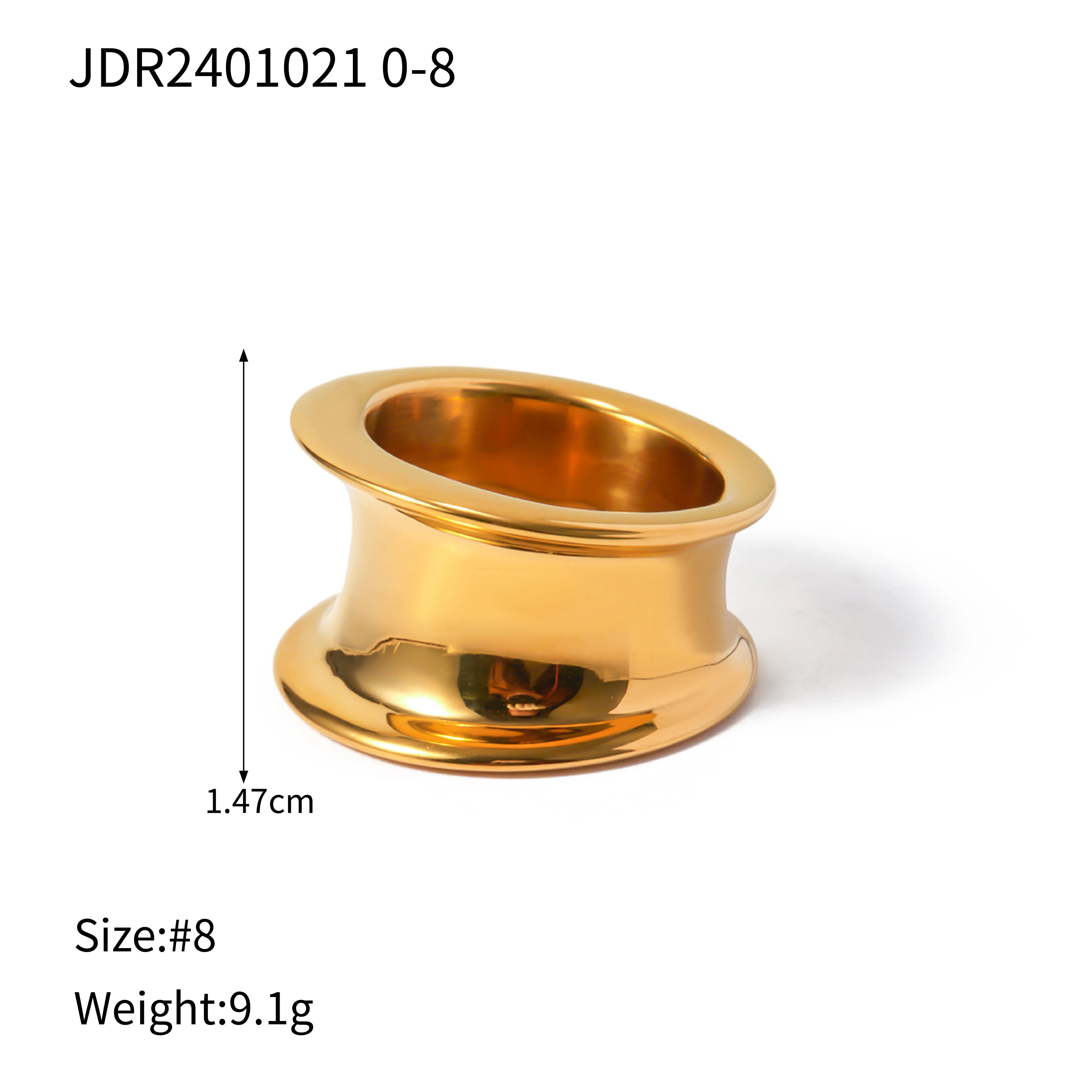 Bague proche lisse large à bosse minimaliste en acier inoxydable et or 18 carats, mode, anti-rouille, charme tendance pour femmes, cadeau élégant pour gala