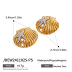 18k forgyldt rustfrit stål hammerkorn søstjerne med imiteret perleskalle ørering kvinder forebygger allergi smykker