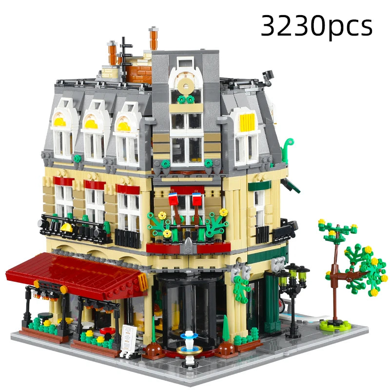 3230Pcs Cada City Paris Restaurant & House Architecture Building Blocks Set French Apartment Figures Bricks Toy for Kids Gift