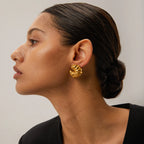 Pendiente grueso envolvente de croissant moderno chapado en oro de 18K de acero inoxidable clásico encantador único accesorios de joyería para gala