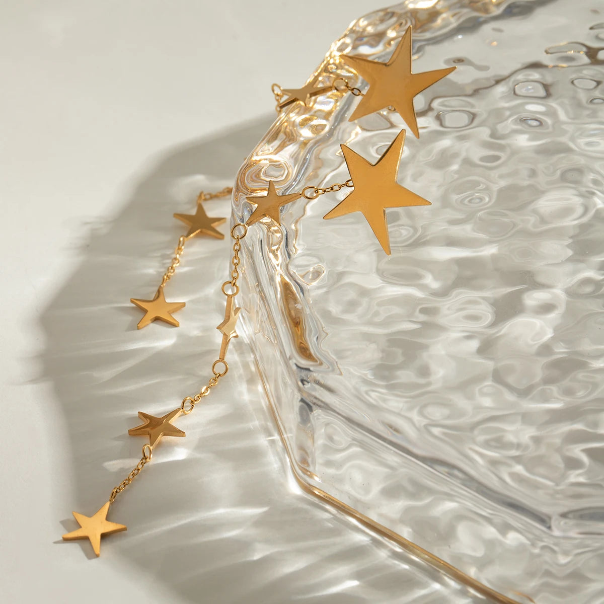 Minimalistische 18k vergoldete, glatt geschnittene pentagonale Quasten-Ohrringe aus Edelstahl für Damen, rostfrei, exquisite Schmuckstücke Bijoux