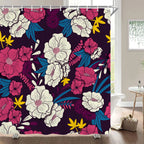 Nordic Shower Curtain Flower Plant Pattern Bathroom Curtains Bath Screen Waterproof for Home Bathroom Decor Print Shower Curtain