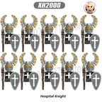 10Pcs/Set Historical Medieval Sparta Heroes Crusader Roman Soldiers Building Blocks Military Action Figures Bricks Toys For Kids