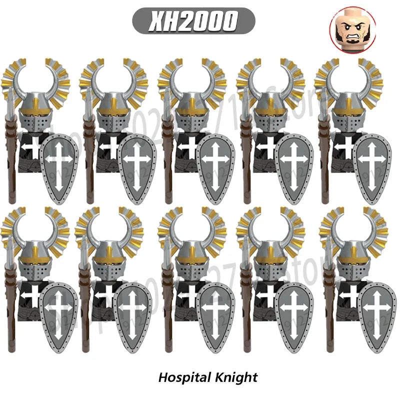 10Pcs/Set Historical Medieval Sparta Heroes Crusader Roman Soldiers Building Blocks Military Action Figures Bricks Toys For Kids