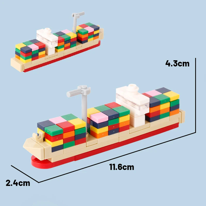 DIY Mini Model Bricks Cruise Ship Cargo Ship Submarine Building Blocks Sea Vessel Titanic Boat Scene Matching Kids Children Toys